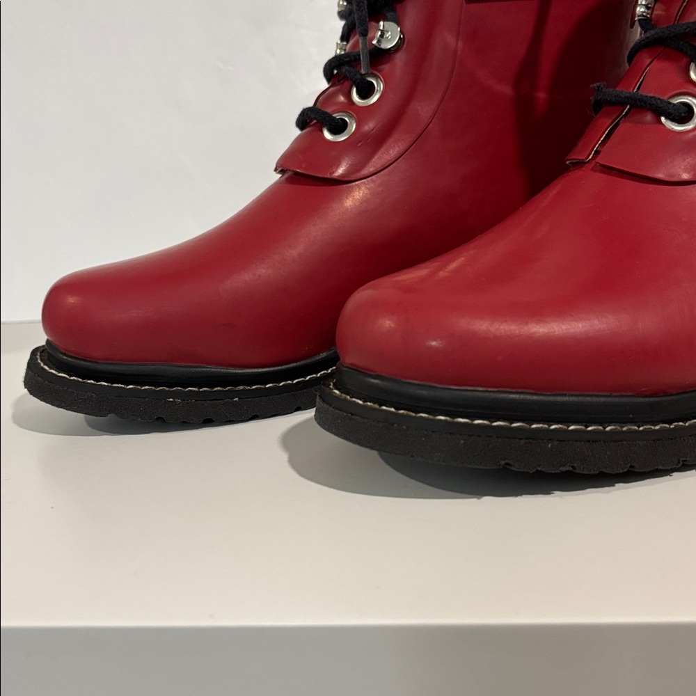Ilse Jacobsen Cherry Lace-Up Rain Boots Fleece Lined Rubber RUB2 EU 38 - Picture 15 of 16